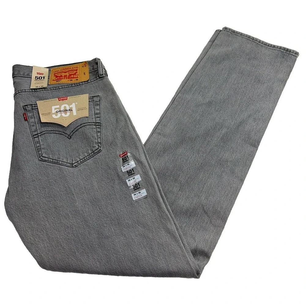 NWT Levi's 501 Original, Grey Denim Mens 36x36‎